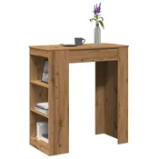 Vidaxl vidaXL Barska miza s policami Artisan hrast 95x47x103,5 cm