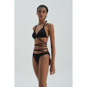 Dagi Black Fixed Strap Small Triangle Bikini Top