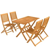 Homestar Vrtni garnitura 5-delna zložljiva miza in 4 zložljivi stoli 120x70x75 cm rjava