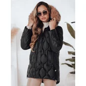Kurtka damska zimowa LUMORE pikowana z kapturem khaki Dstreet TY5011