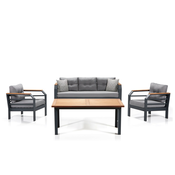 Lessentiel Maison Baštenska garnitura 67x197x77cm Sivo-Crna