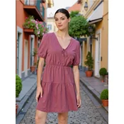 Sinsay - Babydoll mini haljina - prljavo roze