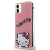 HELLO KITTY HKHCN61HKDSP silikonska maskica za iPhone 11 / iPhone XR - roza
