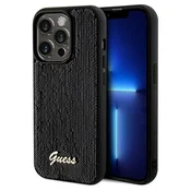 Guess Ovitek Guess Sequin Script Metal - iPhone 14 Pro (črn)