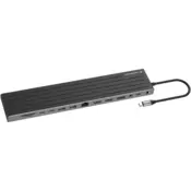 Conceptronic DONN32B priključna stanica i replikator porta za prijenosno računalo Žičano USB 3.2 Gen 1 (3.1 Gen 1) Type-C Sivo, Srebro