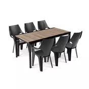 Parker Velik set vrtnega pohištva 6+1 pepel-grafit