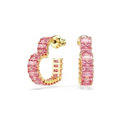 Swarovski Pozlačeni uhani v obliki srca z roza cirkoni Swarovski Matrix 5706340
