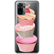 Ovitek Print za Xiaomi Redmi Note 10/10S My Print Cover, Sweets Overload, roza in prozorna