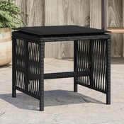 Vrtni stolci s jastucima 4 kom crni 41x41x36 cm od poliratana