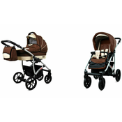 Babylux Largo Brown Cream | 2v1 Kombinirani Voziček kompleti | Otroški voziček + Carrycot