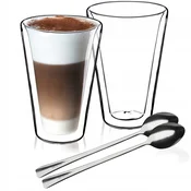 KADAX 2x kozarca za kavo, čaj in latte 470 ml termalne žličke z dvojno steno, (5000351688)