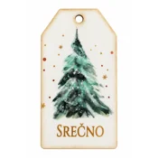 Rayher. Okrasna božična tablica, Zelena jelka, set 3, Srečno