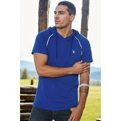 T8570 DEWBERRY HOODED MENS T-SHIRT-OUTDOOR SAX