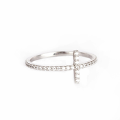 Memoire Zircon Cross prstan - Rhodium