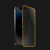 Zaščitno kaljeno steklo z okvirjem, ki se sveti v temi za Apple iPhone 13 Pro Max - Oranžna