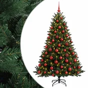 Vidaxl Umetna božična jelka z bučko 180 cm 300 LED Toplo bela