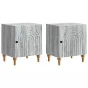 vidaXL Nočna omarica 2 pcs Siva Sonoma 43 x 34,5 x 50 cm