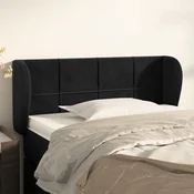 Vidaxl vidaXL Vzglavnik s krilci, črn, 83x23x78/88 cm, žamet