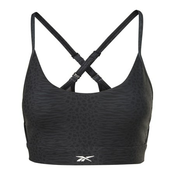 Reebok Lux Strappy Modern Safari Print Womens Bra, Black - M