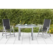Gardenson Set Zložljivih Vrtnih Stolov Carrara, 2 Kos, Srebrna, Črna