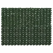Vidaxl Ograja za balkon z listi Temno zelena 200 x 150 cm