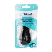 Platinet PLATINET CABLE PLETENI PLETENI KABEL USB-C NA USB-C 42W 2.1A 2M ČRNEGA RAZMERJA [45891]