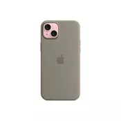 Apple silikonski ovitek za iPhone 15 Plus z MagSafe - glinena
