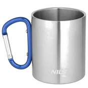 Northix Skodelica za kampiranje, karabin, 300 ml nerjaveče jeklo, modra