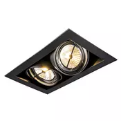 Vgradni reflektor črne barve AR111 nastavljiv 2-luč - Oneon