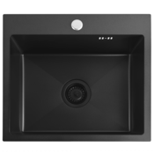 Jekleno pomivalno korito Leo 50 Black