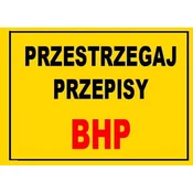 shumee BTO-29 - tabla z napisom - Upoštevajte predpise o varnosti in zdravju pri delu