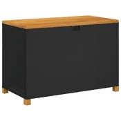 Vrtna kutija za pohranu crna 110x55x63cm poliratan drvo bagrema