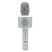 Teddies Mikrofon karaoke Bluetooth, na baterije, srebrn