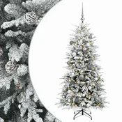 Vidaxl Umetna božična jelka z bučko 120 cm 150 LED Toplo bela
