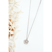 Womens silver chain with flower