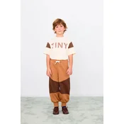 Otroška bombažna kratka majica Tinycottons TINY COLOR BLOCK TEE roza barva, AW25-264