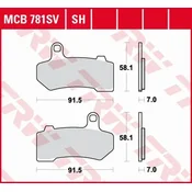 Zavorne ploščice TRW ZF KH409 sinter street harley-davidson 1130/1250/1584/1690/1750/1800/1870/1923 06-21, ZADNJA