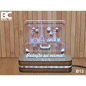 Black Cut 3D Lampa Putujte sa nama Toplo bela