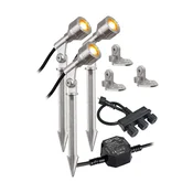 EVN P68123502-3 LED zunanji reflektor, komplet 3, 3.000K - Sodobni - iz nerjavečega jekla - Kovina