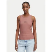 Majica s tankom Calvin Klein Jeans Sl 2X2 Baby Rib Logo Crew Tank Sierra Brown L