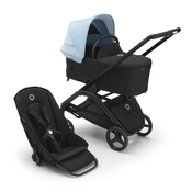 Bugaboo Dragonfly s košaro - BLACK/MIDNIGHT BLACK - SKYLINE BLUE