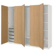 PAX / STORKLINTA Kombinacija garderobera, bela/im. hrastovine, 250x60x201 cm