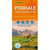 Compass Podhale, Tatre, Orava, Spiš. Plastificiran turistični zemljevid. Izdaja 2025. Kompas.