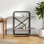 vidaXL Knjižna polica 2 ravni 80 x 35 x 70 cm PB Siva Sonoma