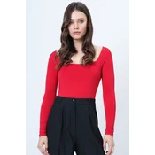 Trend Alaçati Stili Majica rdeča