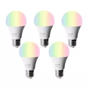 Komplet 5 Pametne LED žarnice E27 A60 mat RGBW 9W 806lm 2700-6500K
