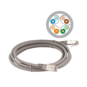 Patch kabel S/FTP kat 6A LSOH 10,0 m siv ALANTEC