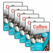 CALIBRA Cat Adult koščki s postrvjo in lososom v omaki 6x100 g