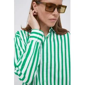 Bombažna srajca Polo Ralph Lauren ženska, zelena barva