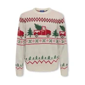 Only & Sons Junior Pulover OSJX-MAS 1 greige/jelka/rdeča